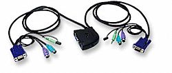 2-Port Mini KVM Switch with Integrated Cables